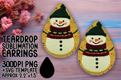 Playful Teardrop Earrings Template for Printing , Snowman Product Image 1