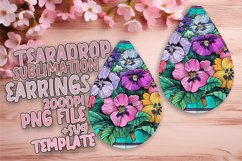 Teardrop Earring Sublimation - Bright Floral Pattern Product Image 1