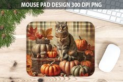 Cat Mouse pad Sublimation - Thanksgiving PNG Design Product Image 1