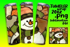 3D Snowman Tumbler Wrap Holiday Design Product Image 1