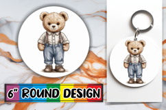 Whimsical Round Designs for Gifts PNG, Teddy Bear Product Image 1