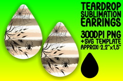 Charming Teardrop Earrings Artwork PNG , Halloween Product Image 1