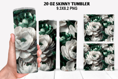 3D Flower Skinny Tumbler 20oz Wrap Design,Flowers Tumble PNG Product Image 1