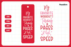 Spicy Bookmark Saying SVG | Book Lovers - Favorite Workout Product Image 3