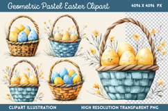 Geometric Pastel Easter Clipart Bundle PNG Product Image 10