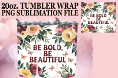 Joyful Reflections 20oz tumbler wrap, Flower Quote Product Image 1