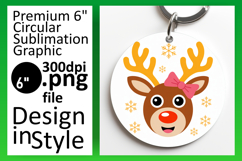 Whimsical Round Design Keychain PNG , Cute Christmas Product Image 1