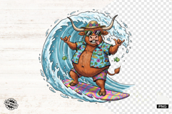 Summer Whimsical Highland Cow Clipart Product Image 1