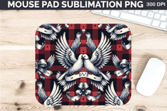 Watercolor Dove Mouse Pad Sublimation - Valentines PNG Product Image 1