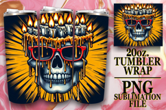 Inspiring sunsets 20oz tumbler wrap, Skull Product Image 1