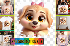 Cozy TSHIRT Art Ideas PNG, 3D Dog Product Image 1