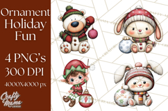 Christmas Characters on Ornaments PNG Clipart Product Image 1