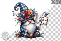 Best Dad Ever Sublimation - Father&#039;s Day Gnome Clipart PNG Product Image 1
