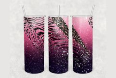 Ombre Animal Print Glitter 20oz sublimation design tumbler Product Image 1