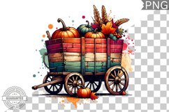 Fall Wagon Garden Sublimation - Fall Clipart PNG Design Product Image 1
