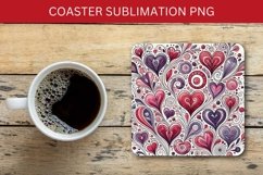 valentine square coaster - heart pattern Product Image 1