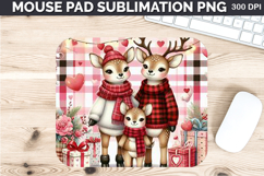 Watercolor Deer Mouse Pad Sublimation - Valentines PNG Product Image 1
