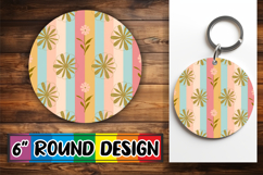 Sweet Circle Car Coaster Design, Gold Flower Product Image 1