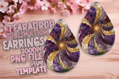 Glittery Flower Pattern Teardrop Earring Art Product Image 1