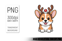 Cute Christmas Dog, Animal Sublimation Clipart PNG Product Image 1