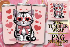 Happy Vibes 20oz tumbler wrap, Cat Valentin's Day Product Image 1
