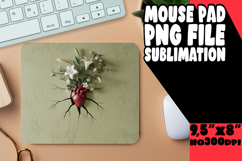 Cheerful Desk Pad Sublimation Ideas, 3D Heart Product Image 1