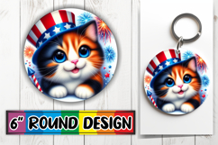 Sweet Sublimation Circle Keychain, USA Animals Product Image 1