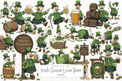 Irish Goose Love Beer Clipart Product Image 1