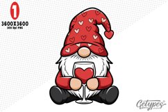Valentine Gnome Sublimation Clipart - High Quality Design Product Image 3