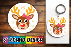 Bright Round Coasters Design, Cute Christmas Product Image 1