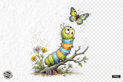 Summer Whimsical Caterpillar PNG Clipart Product Image 1