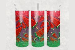 Watermelon Ice Cream Glitter 20oz sublimation design tumbler Product Image 1