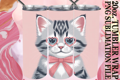 Enchanted days 20oz tumbler wrap, Valentines Cat Product Image 1