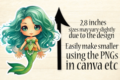 Cute Mermaid Stickers Printable | 80 Chibi Anime Designs Product Image 4