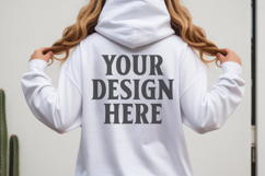 White Gildan 18500 Hoodie Sweatshirt Mockup, Unisex Hoodie Product Image 1