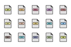 Set Of File Format Icons Product Image 1