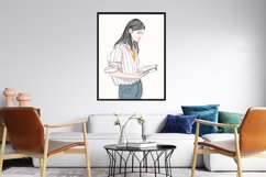 Art Print | Wall art Woman standing and reading a book Product Image 8