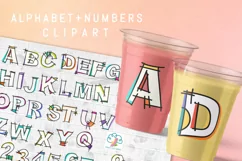 Hand Sketched Alphabet and Numbers 0 to 9 Clipart PNG Files Product Image 2