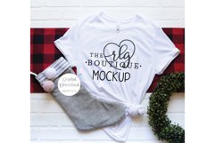 White Bella and Canvas Shirt Christmas Mockup Product Image 1