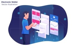 Electronic Wallet - Vector Illustration Product Image 1