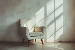 Serene sunlit corner with elegant armchair Product Image 1
