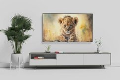 Samsung Frame Tv Art, Watercolor Baby Lion Set of 4 Product Image 8