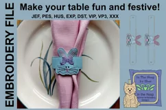 Heart Bunny Napkin Rings - Easter Napkin Rings Product Image 1