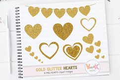 Gold Glitter Hearts, Glitter Hearts, Gold Hearts Product Image 1