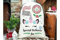Unicorn Santa Sack Svg, Christmas Bag Svg Product Image 1