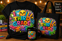 Third Grade PNG | Back to School Sublimation Design Product Image 1