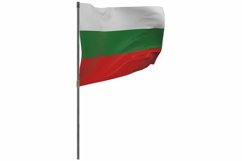Bulgaria flag on pole. Waving banner isolated. Product Image 1