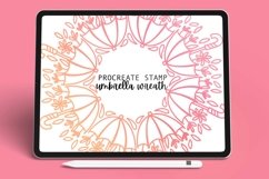 Umbrella Wreath Stamp Brush - Procreate Brush Product Image 1