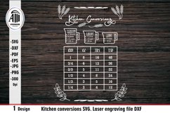 Kitchen SVG|Conversions chart|Kitchen conversion|Laser cut Product Image 2