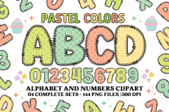 Pastel Patchwork Alphabet &amp; Numbers PNG Clipart Product Image 1